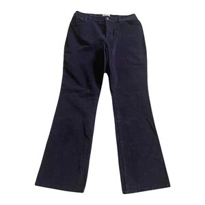 St Johns Bay Womens Corduroy Pants Bootcut Stretch Navy Purple Size 10 RN93677